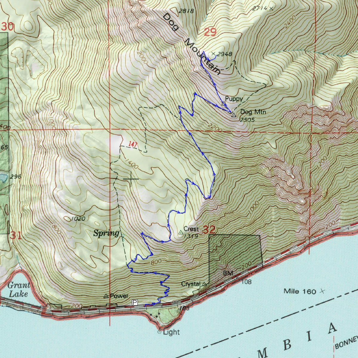 Dog Mountain Trail Map Dog Mountain Hike - Caltopo