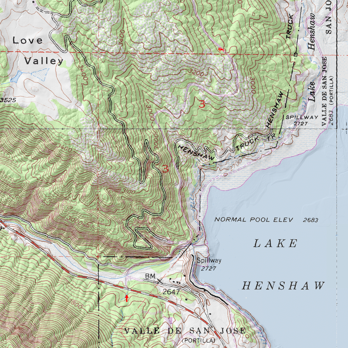 Lake Henshaw map