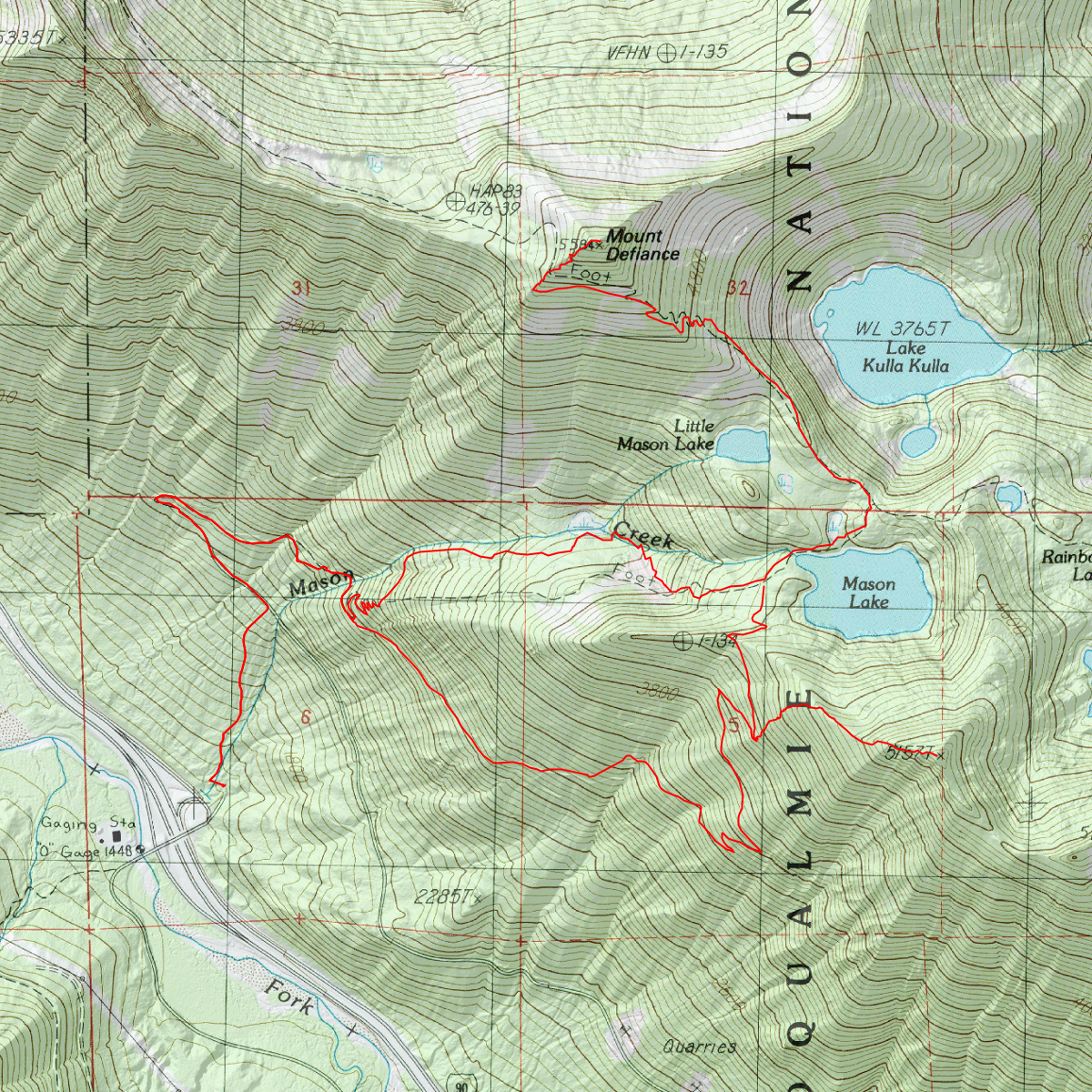 Mount Defiance Washington - CalTopo