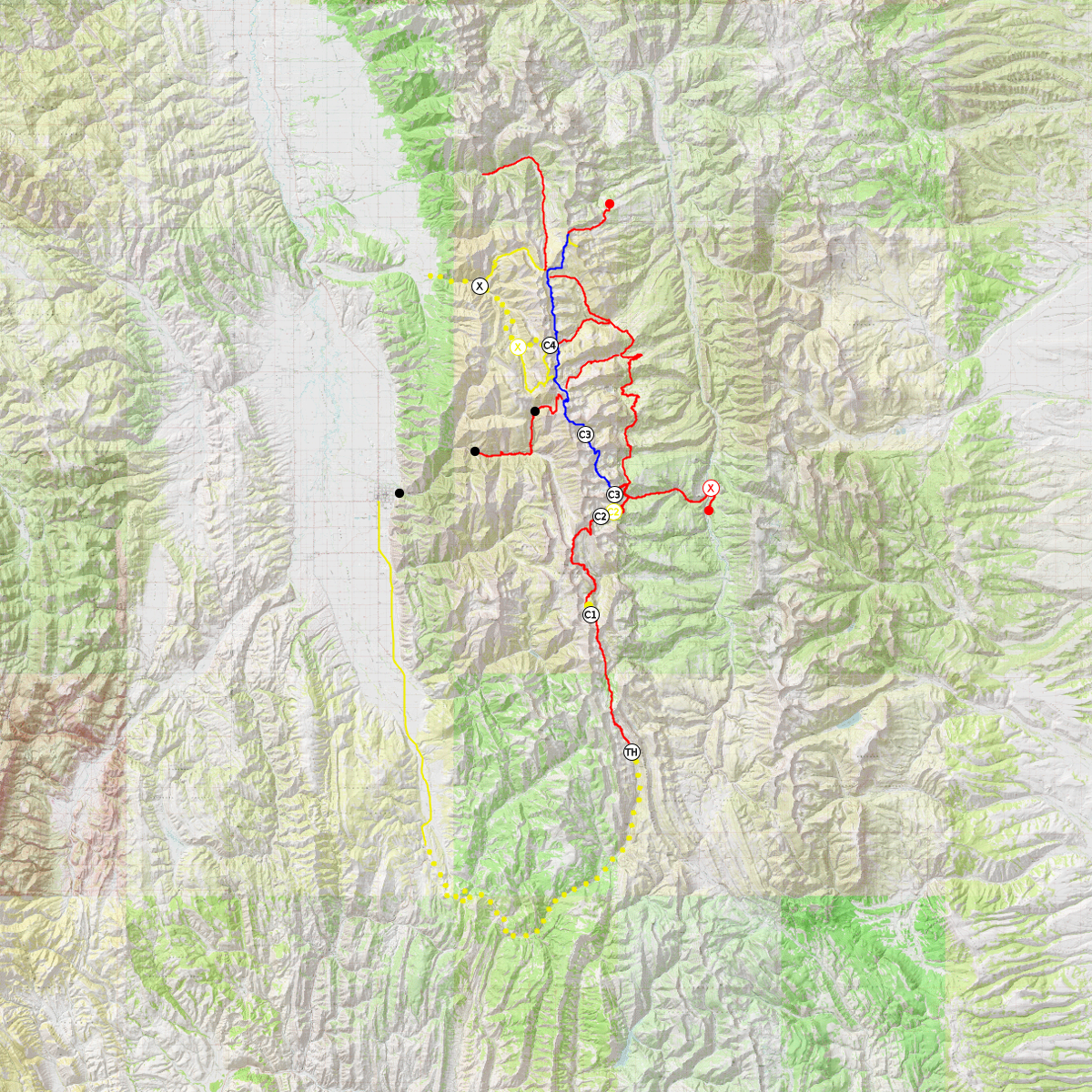 Salt River Range Traverse - South - CalTopo