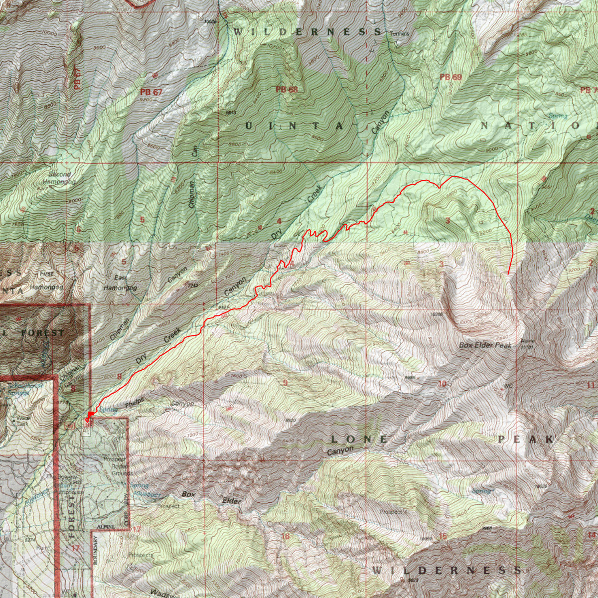 Shotgun Chutes - CalTopo
