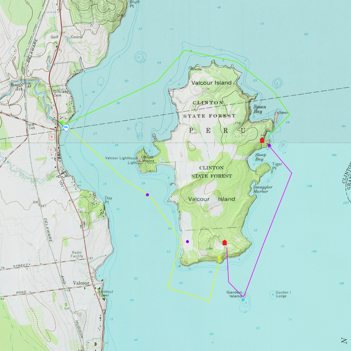 AVS Valcour Island Trip Plan - CalTopo