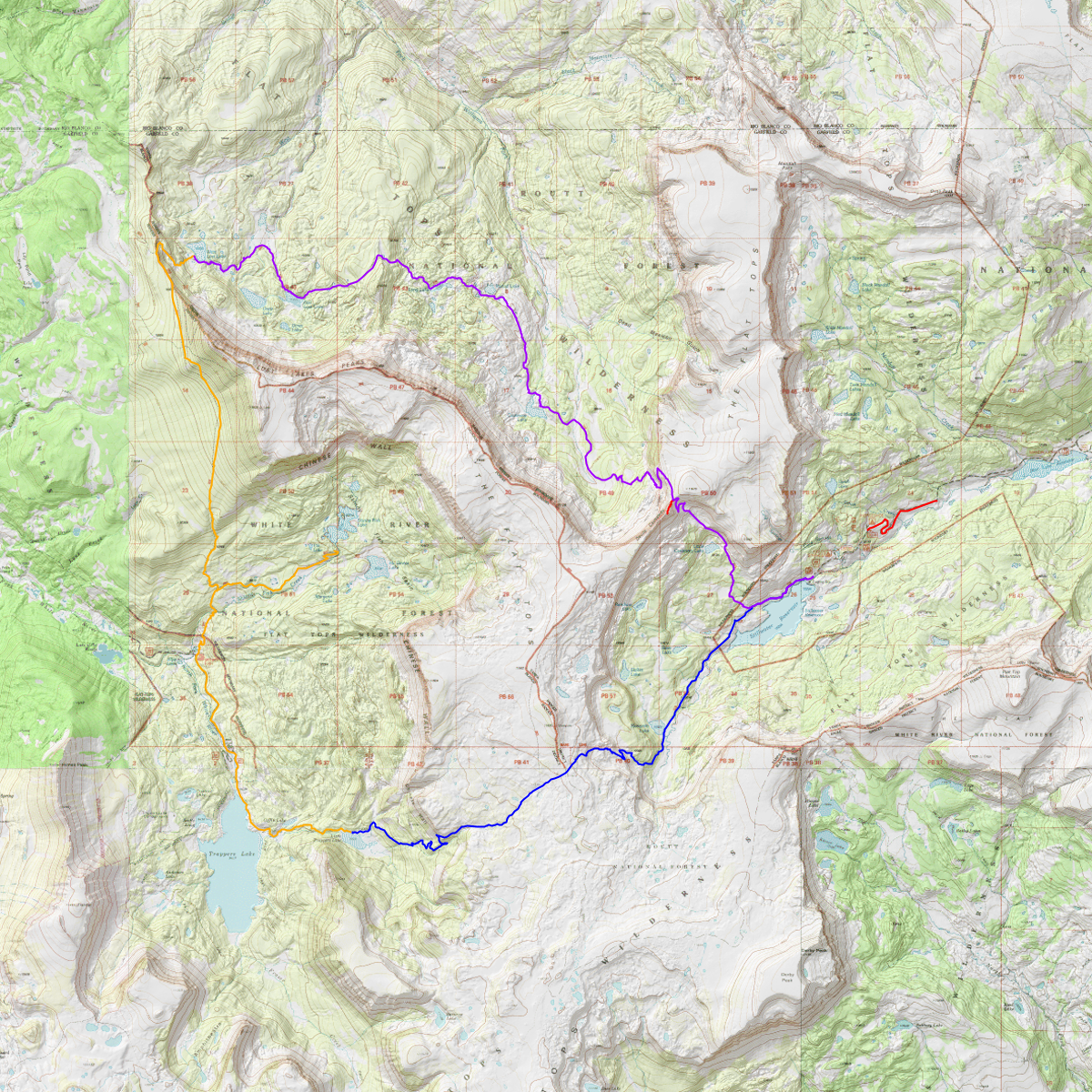 Flat Tops Wilderness Loop - CalTopo