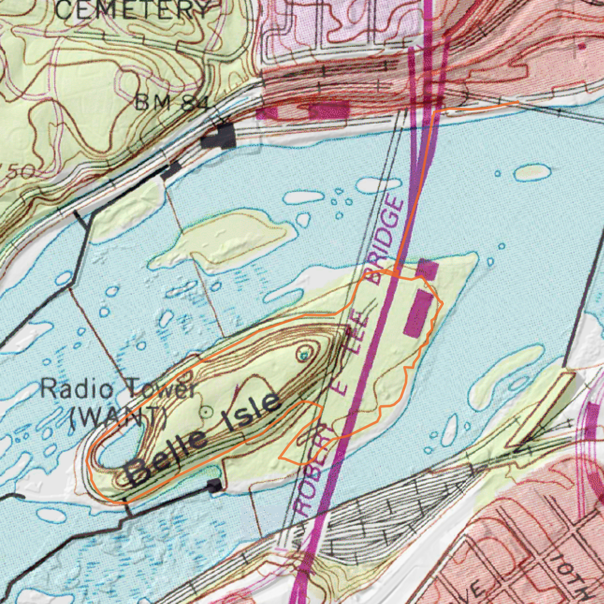 Belle Island Loop CalTopo