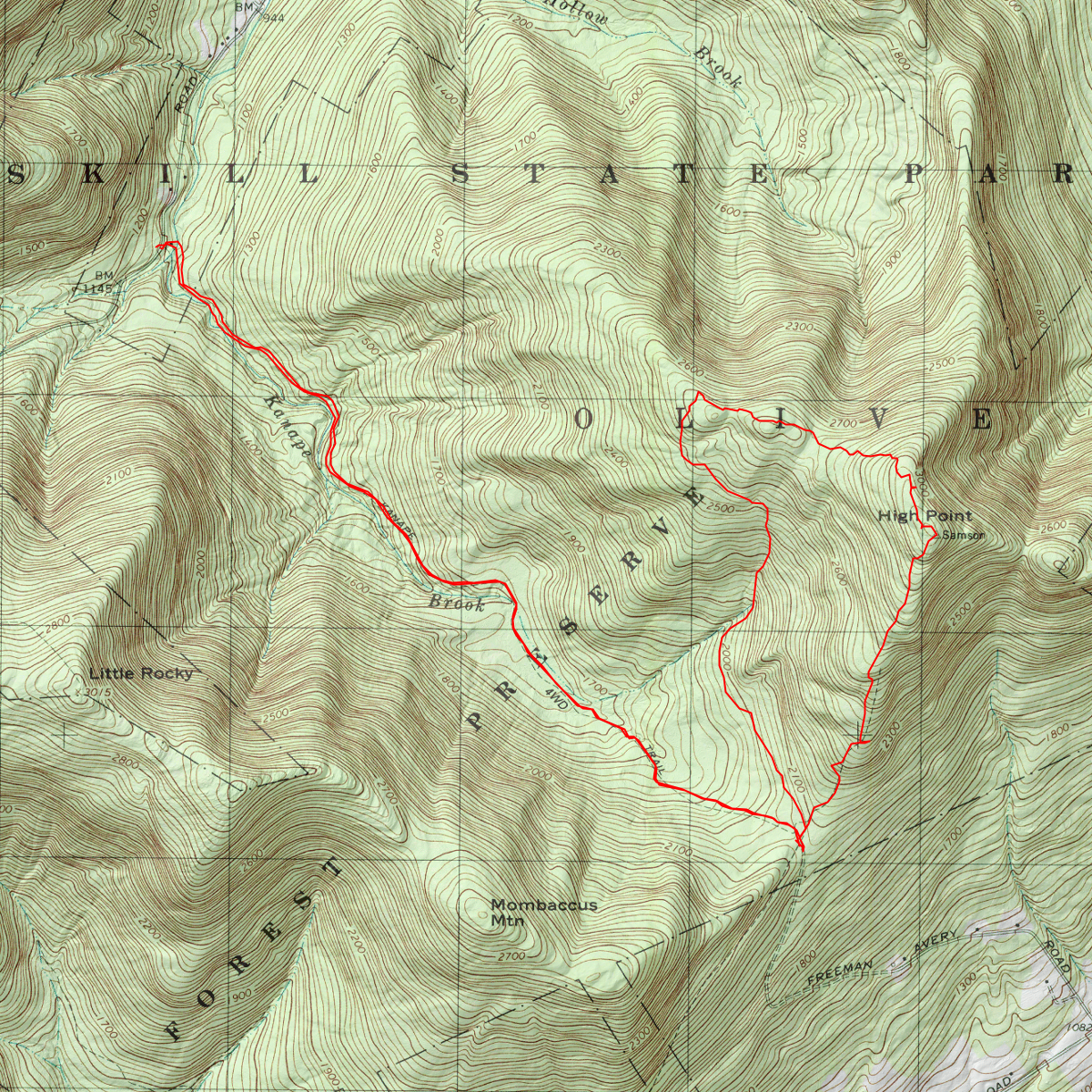 Ashokan High Point Loop - CalTopo
