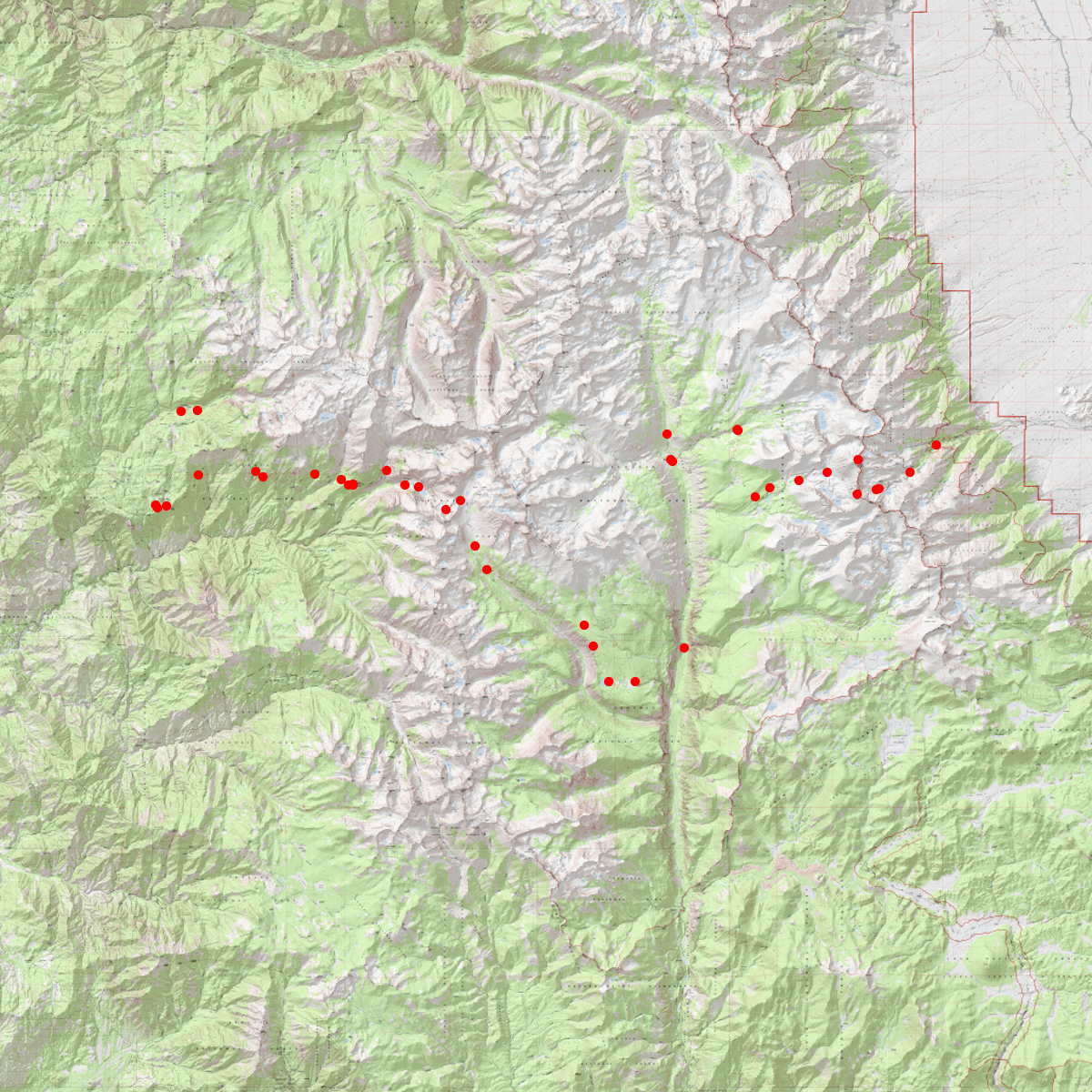 High Sierra Trail Topo Map High Sierra Trail Map/Waypoints - Caltopo