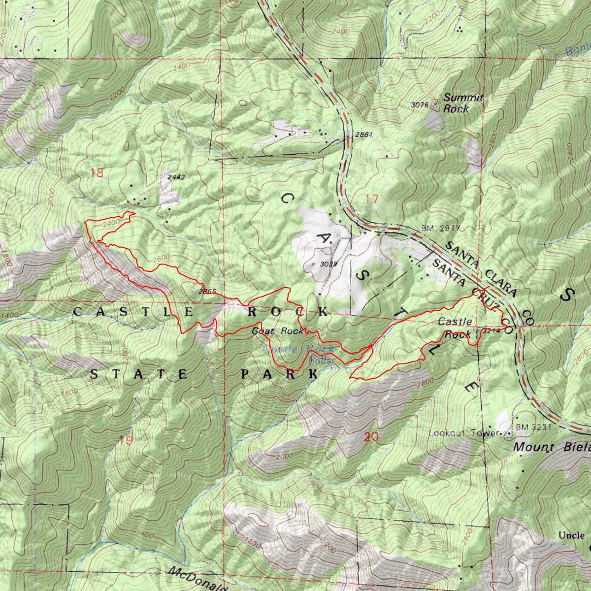 5M Castle Peak Loop - CalTopo