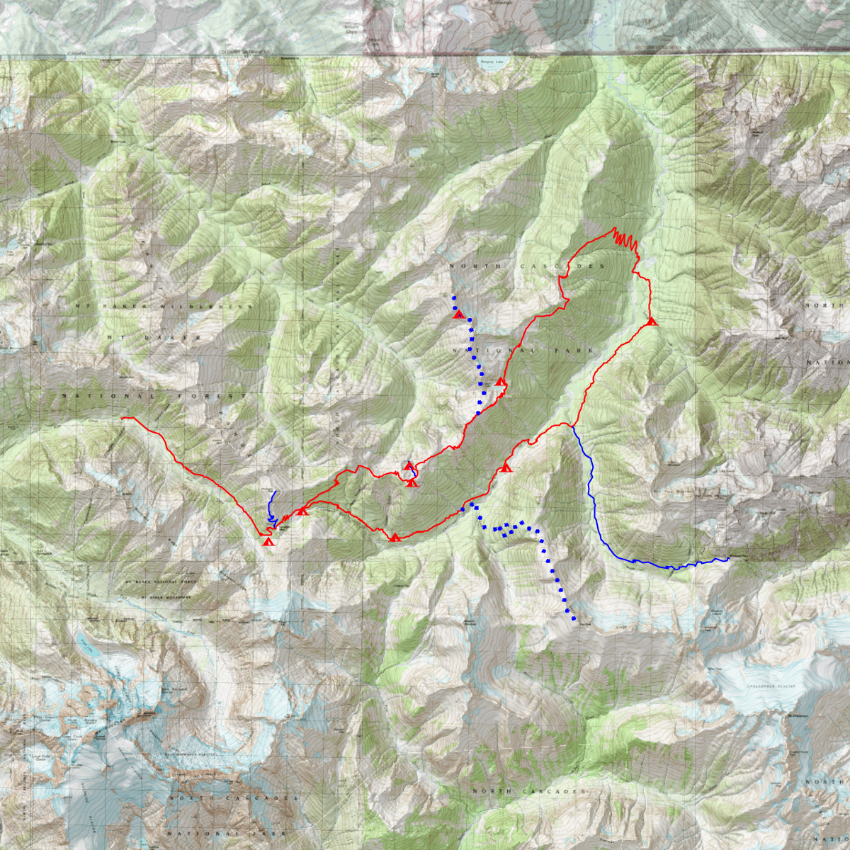 North Cascades Copper Ridge Loop CalTopo