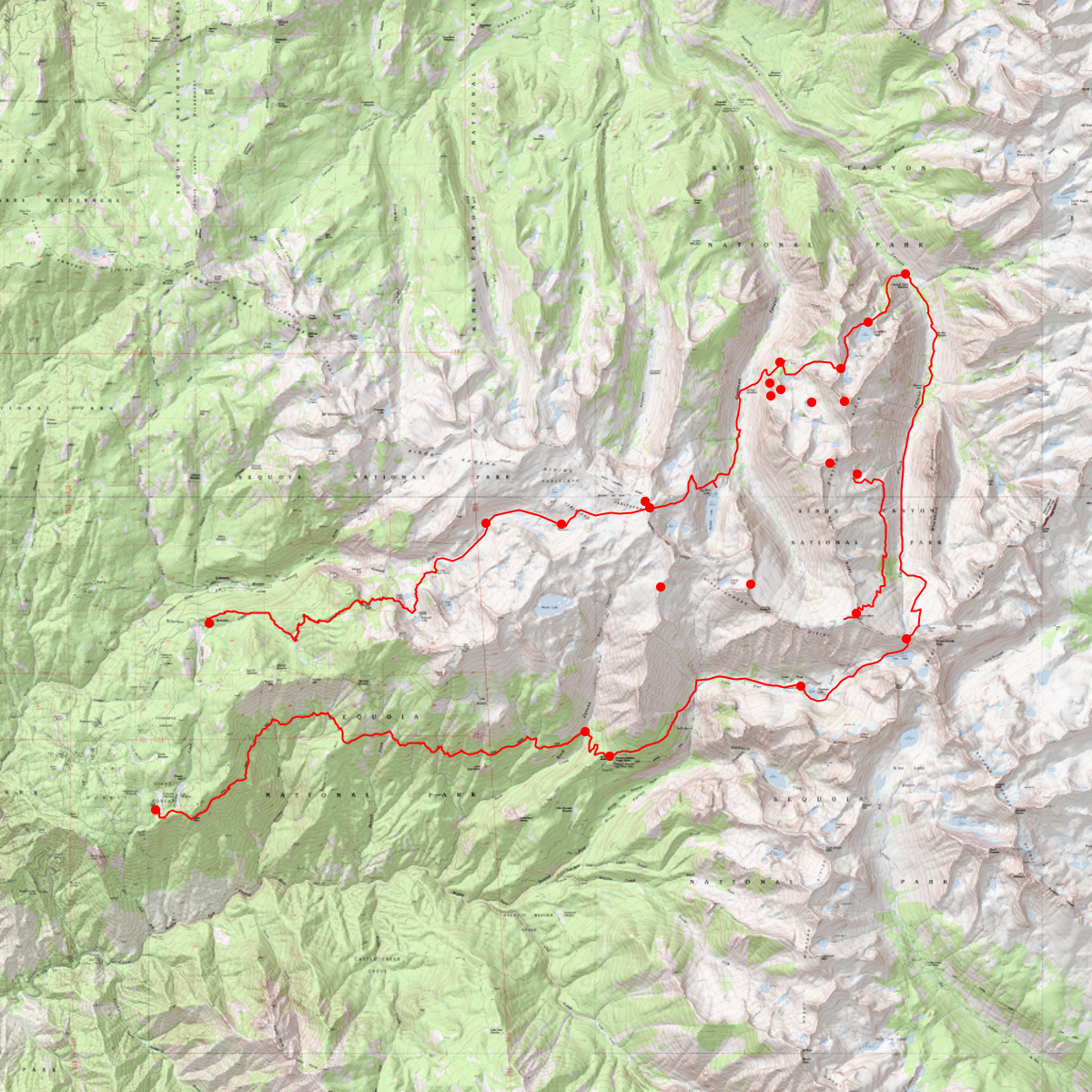 Hamilton Lakes, Glacier Ridge, Tablelands - CalTopo