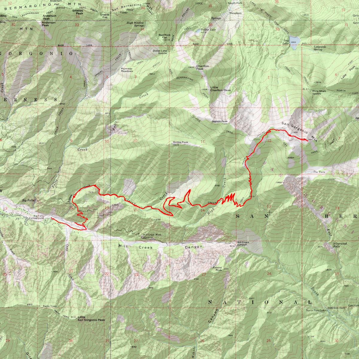 San Gorgonio - CalTopo