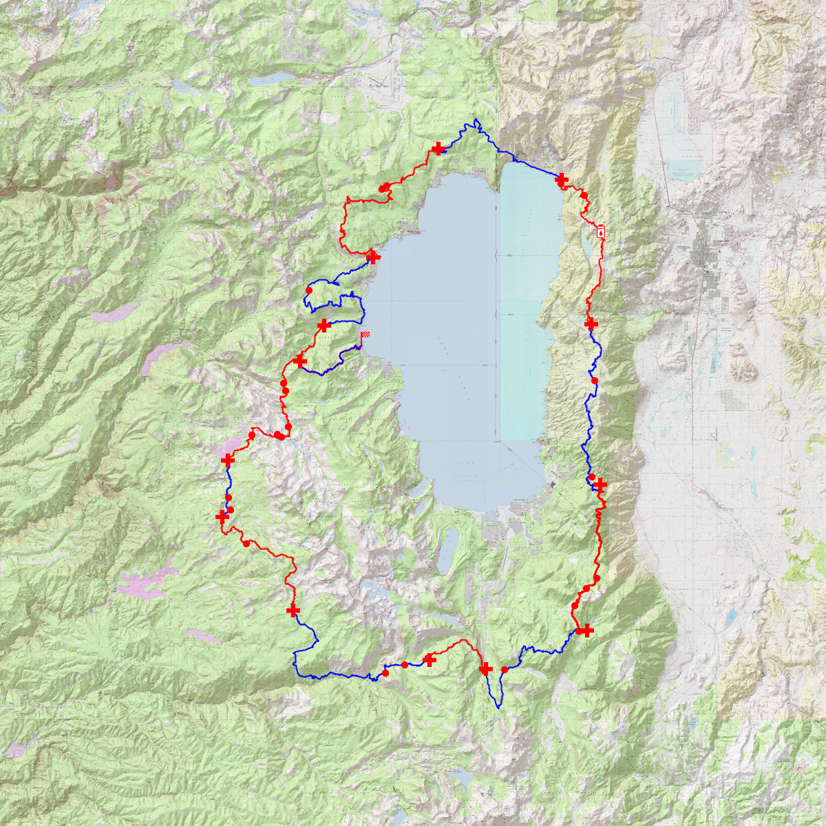Tahoe 200 (Official Race Map see caldor fire map for temp course