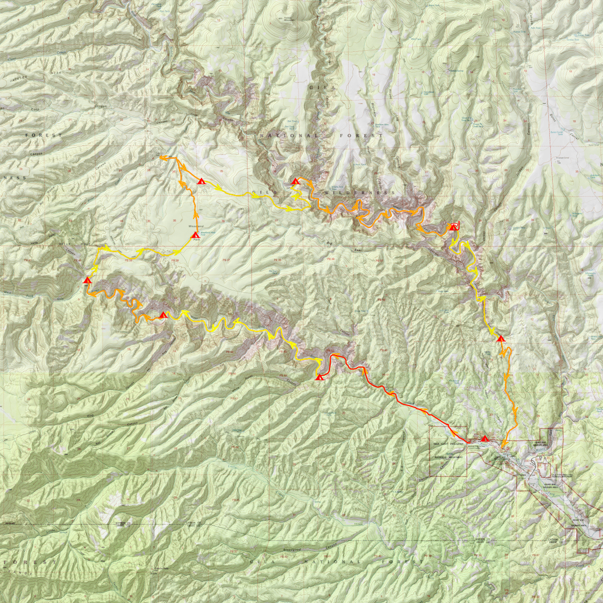 Gila Wilderness - CalTopo