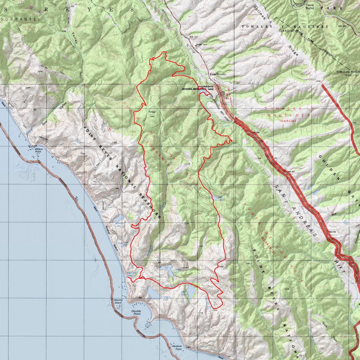 Alamere Falls Loop CalTopo