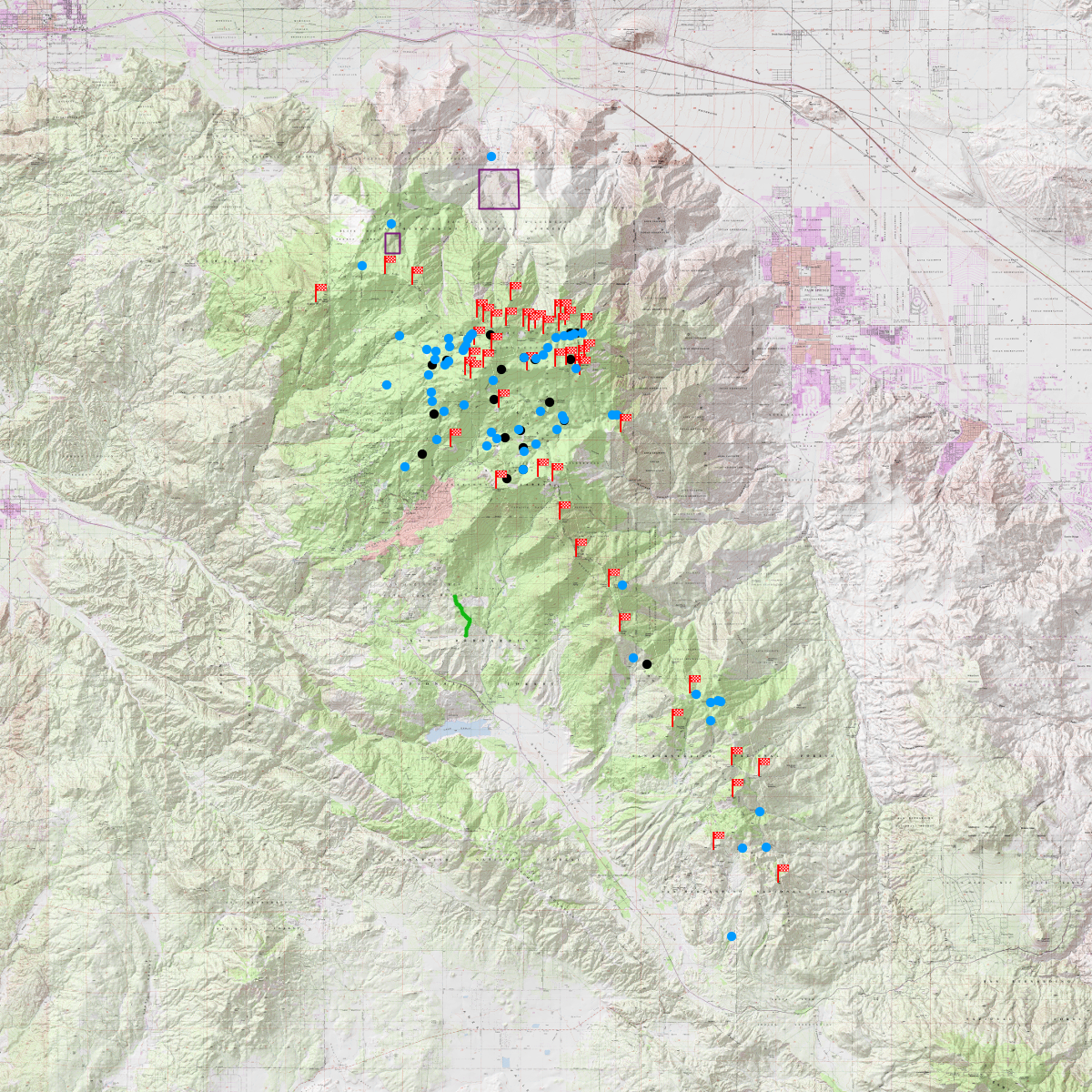 SJ San Jacinto Mountains Interactive CalTopo