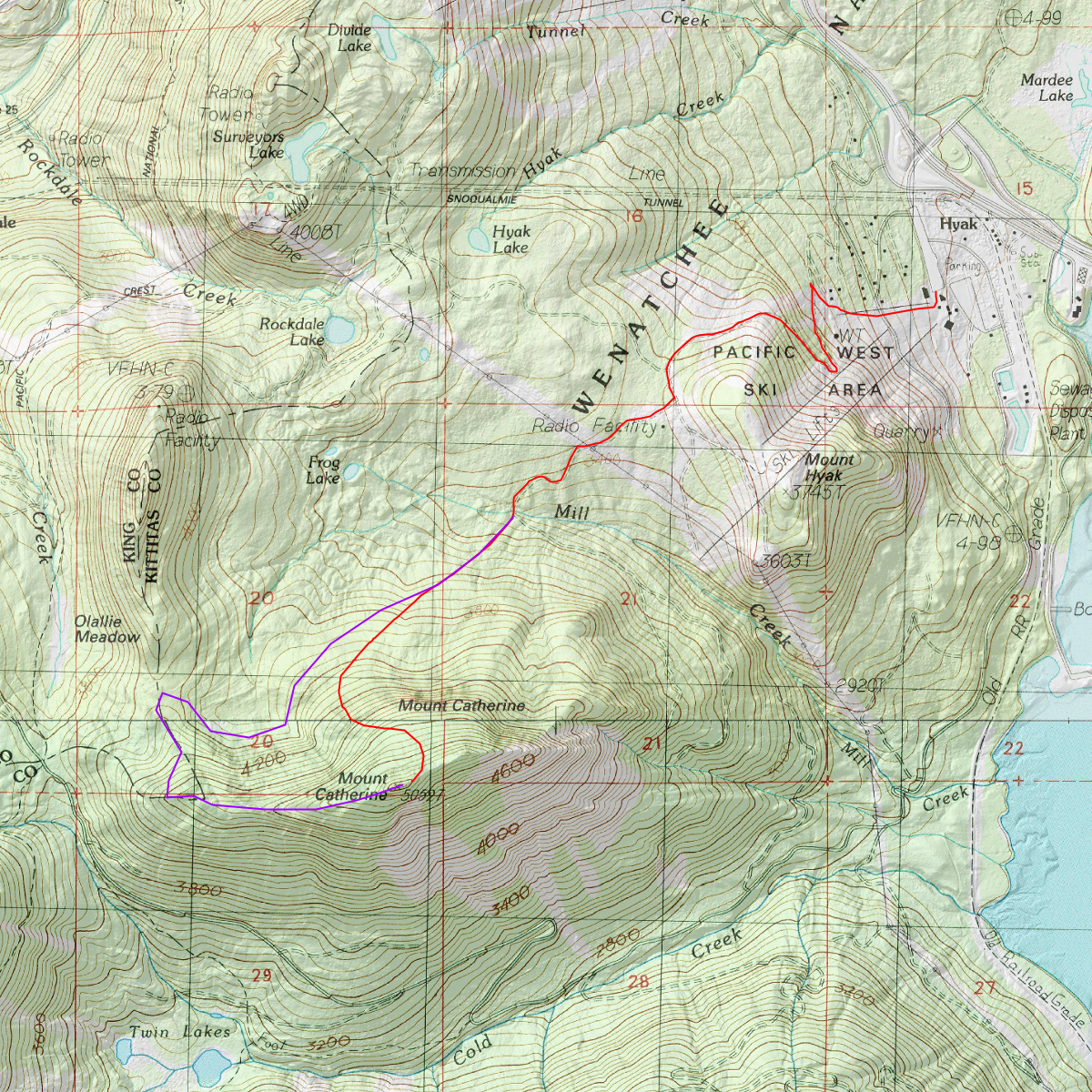 Mt. Catherine tour - CalTopo