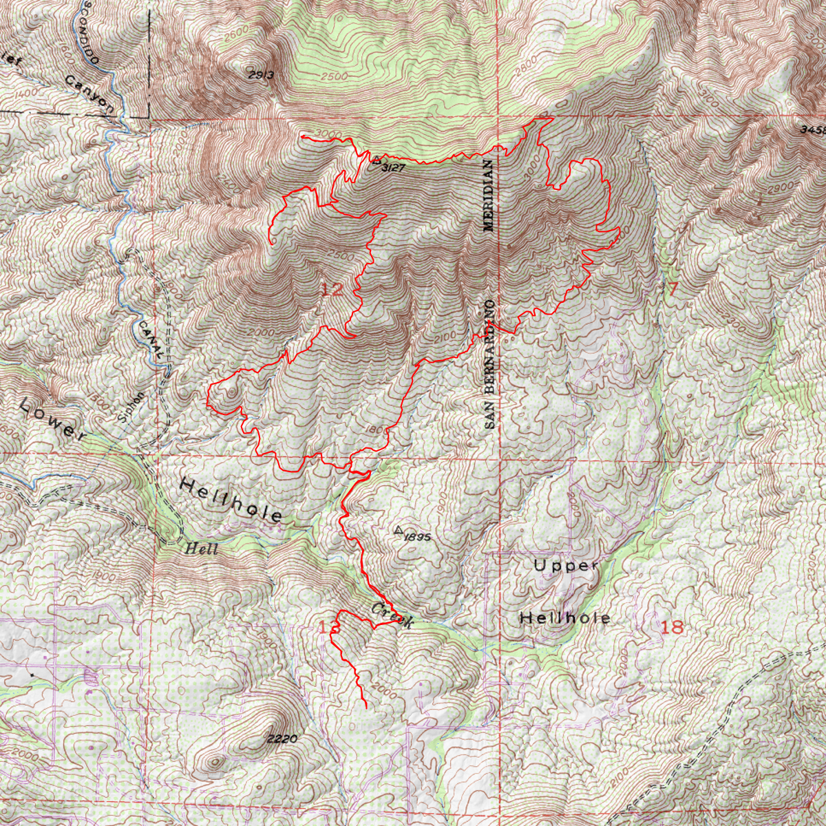 Hellhole Canyon Preserve - CalTopo