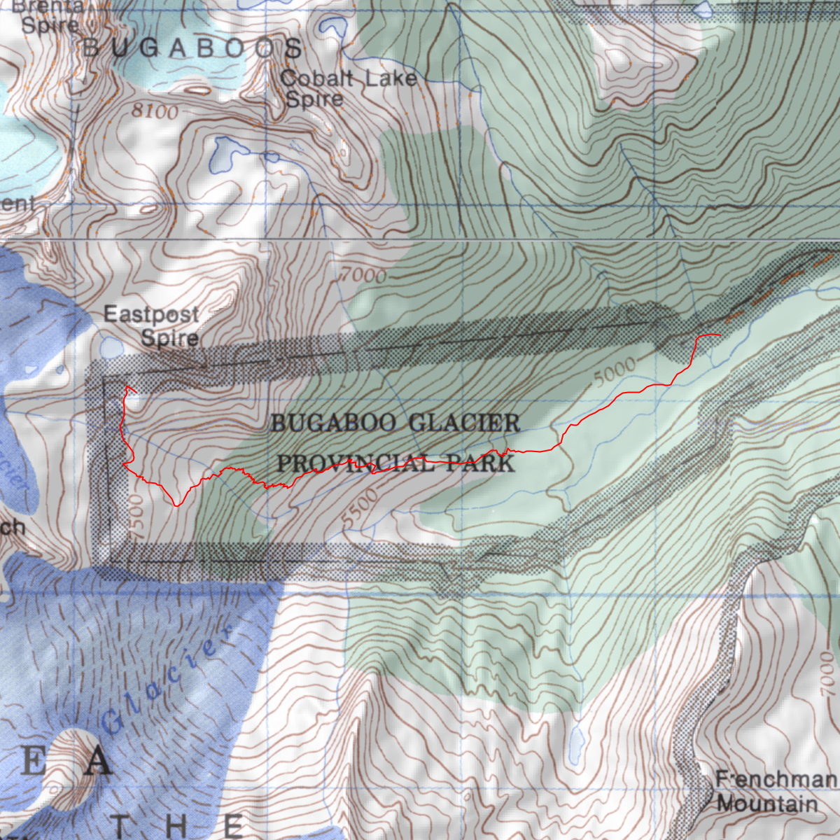 Bugaboos Trip - CalTopo