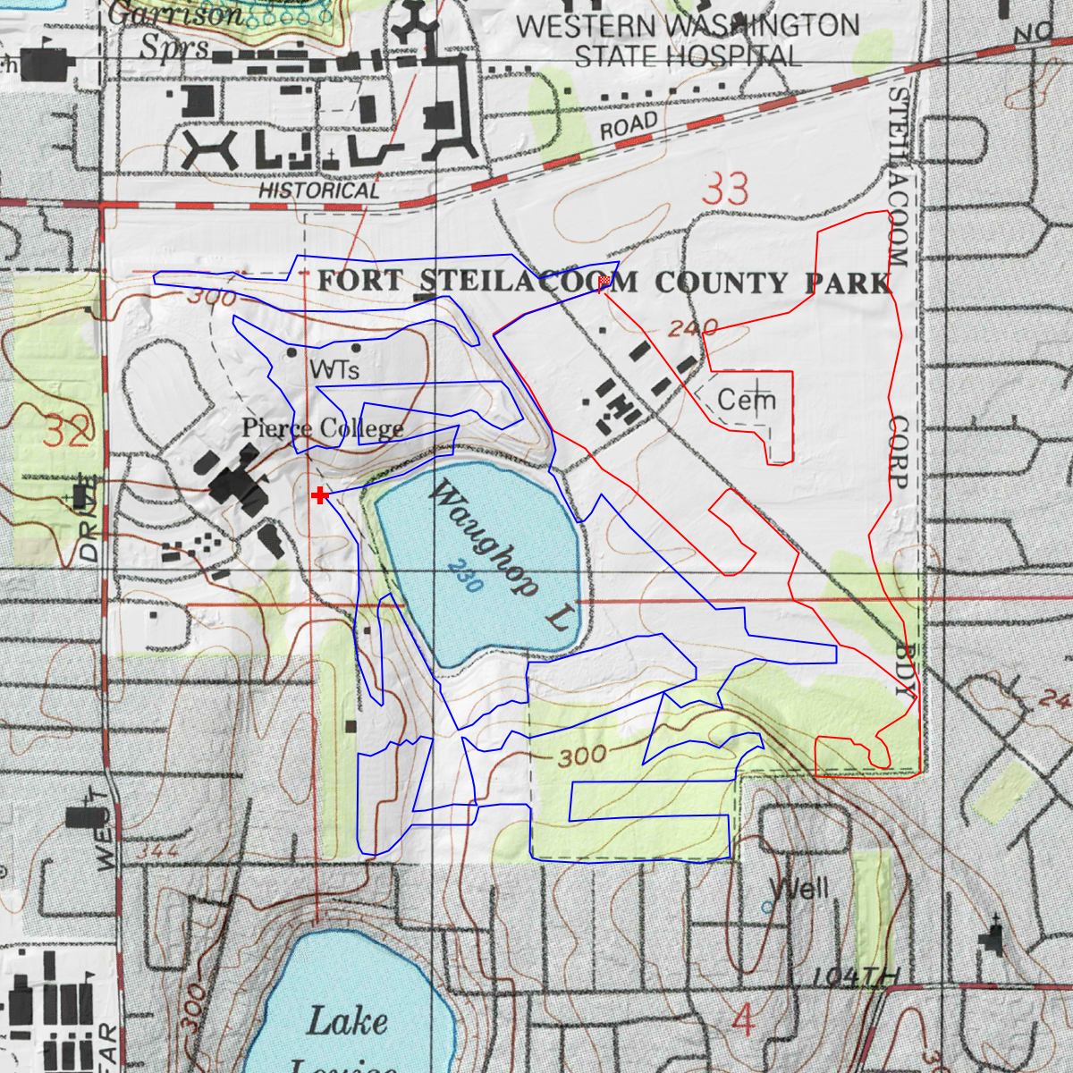 Fort Steilacoom Runs CalTopo