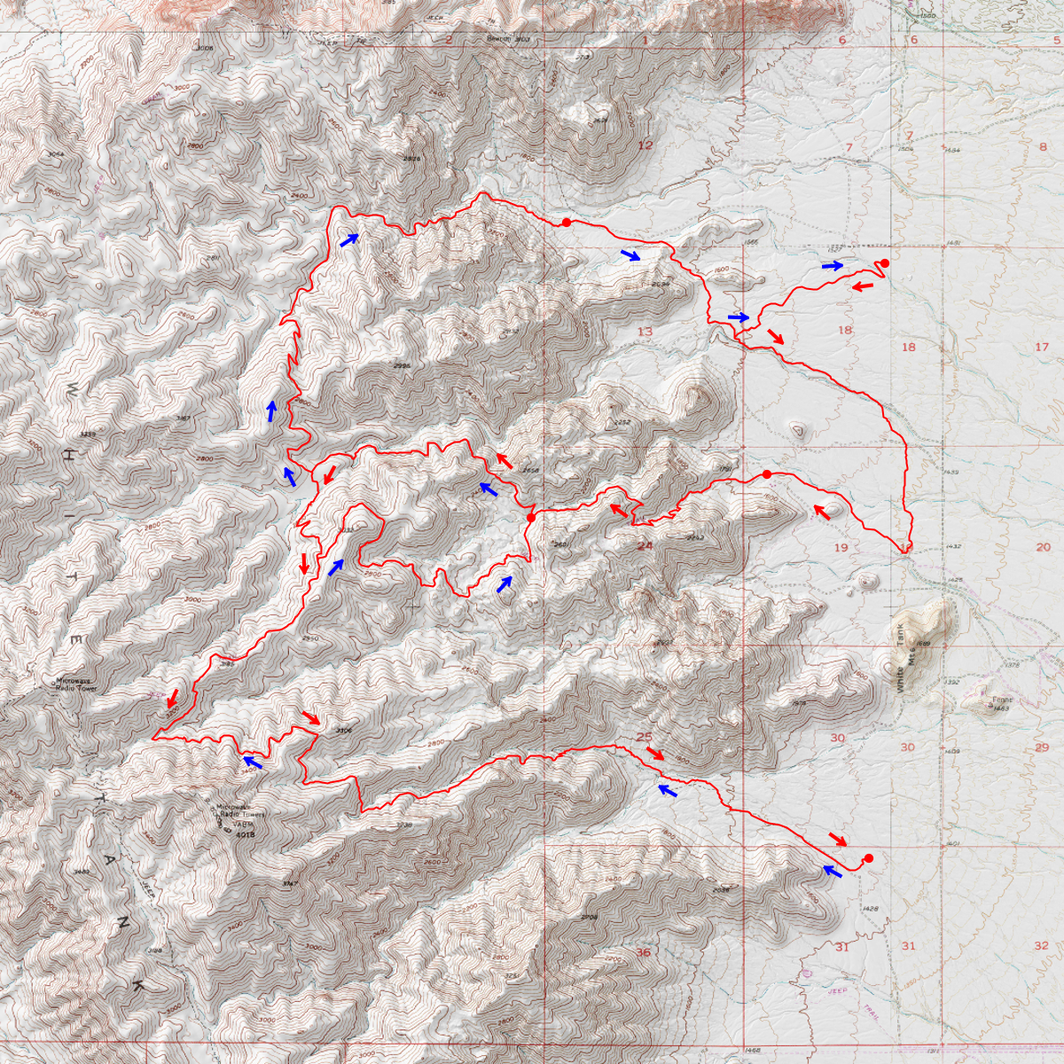 Mesquite Canyon 50K CalTopo