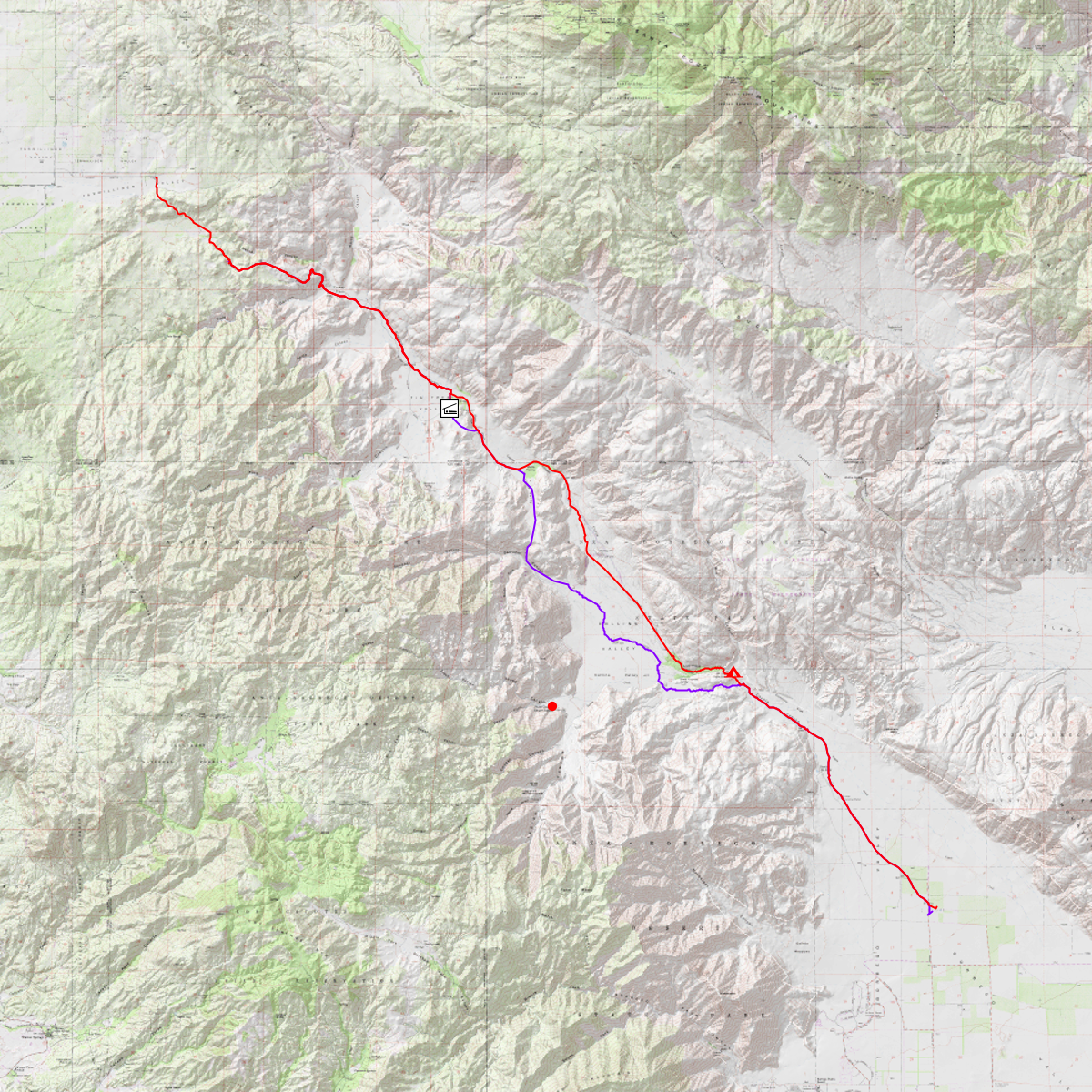 Coyote Canyon Trek - CalTopo