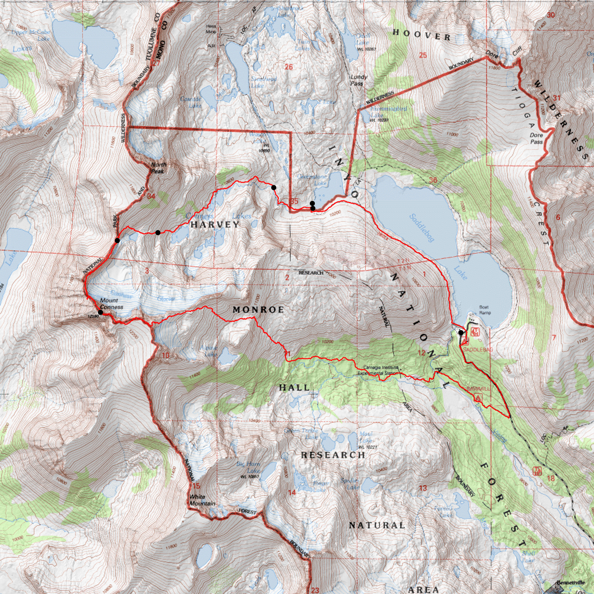 Mount Conness WP - CalTopo