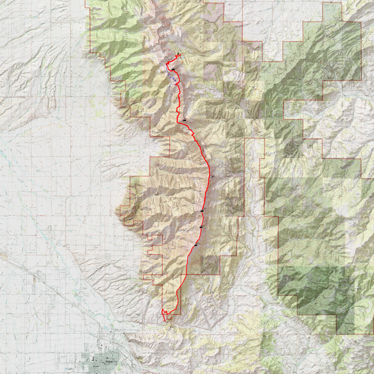 Bridger Ridge Trail - CalTopo