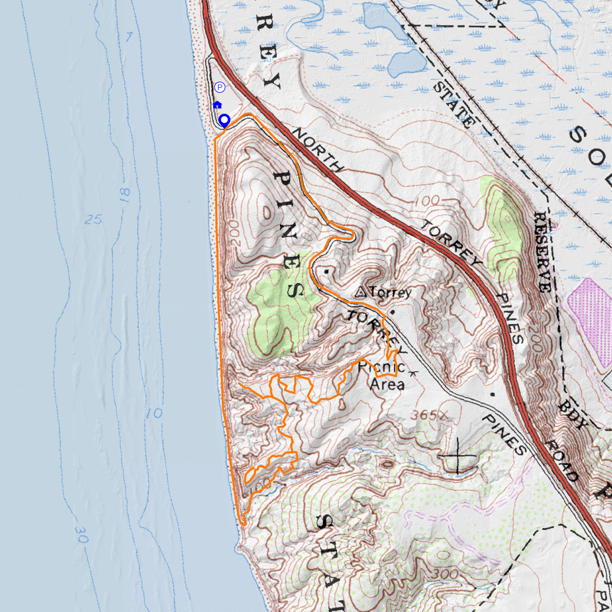 Torrey Pines Loop Trail (Yucca & Razor Point trails) - CalTopo