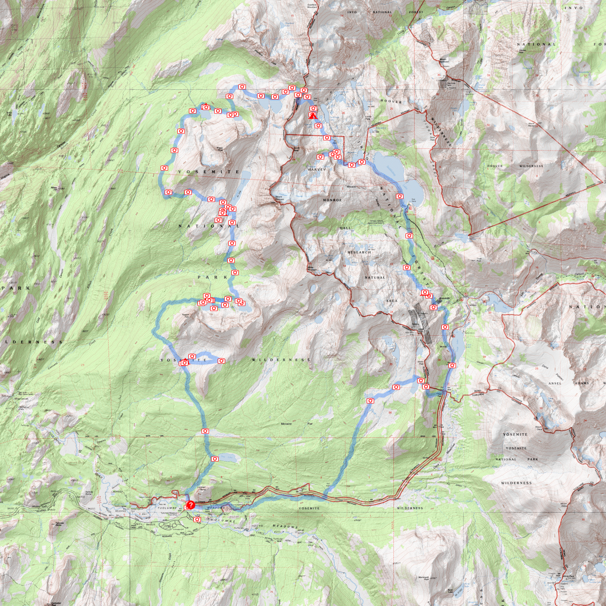 Mt Conness Circle 2025 - CalTopo