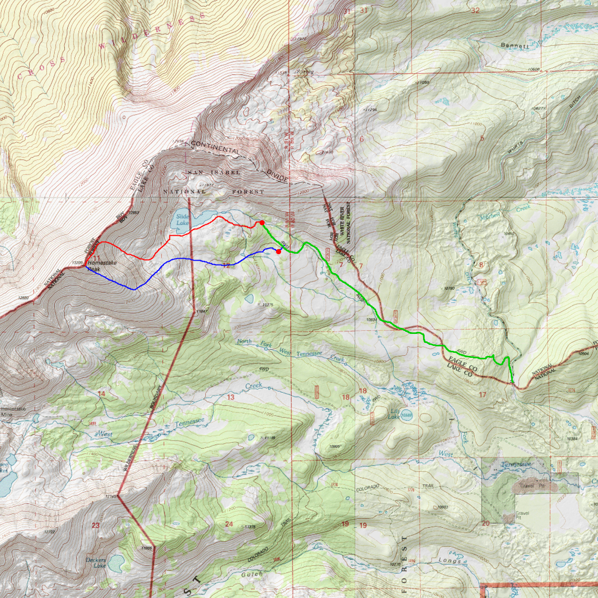 Homestake peak - CalTopo