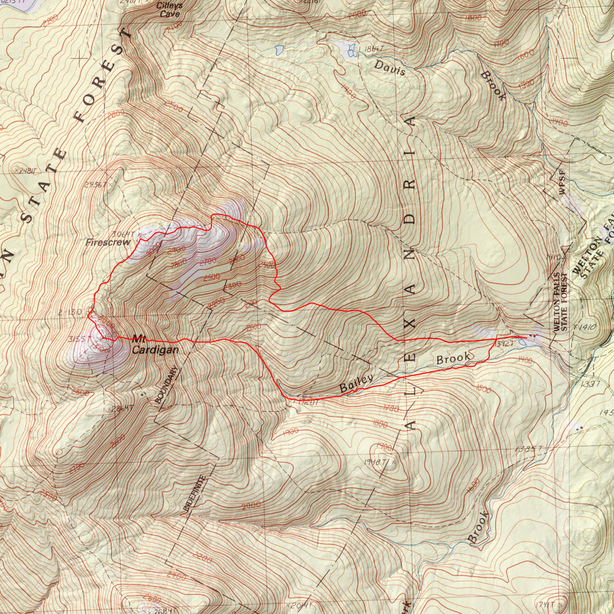 Mount Cardigan - Caltopo