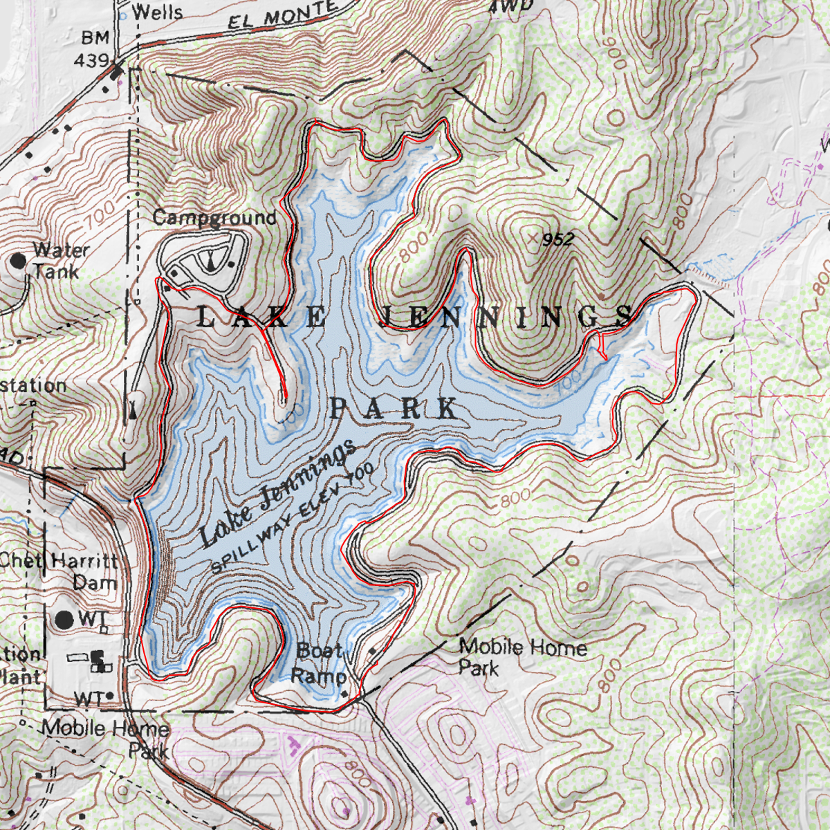 Lake Jennings CalTopo