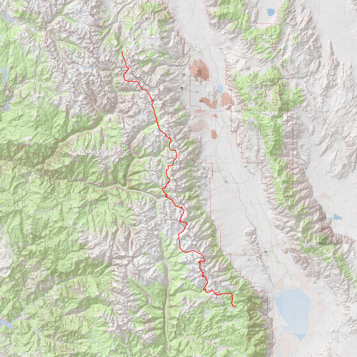 Sierra High Route Map Southern Sierra High Route - Caltopo