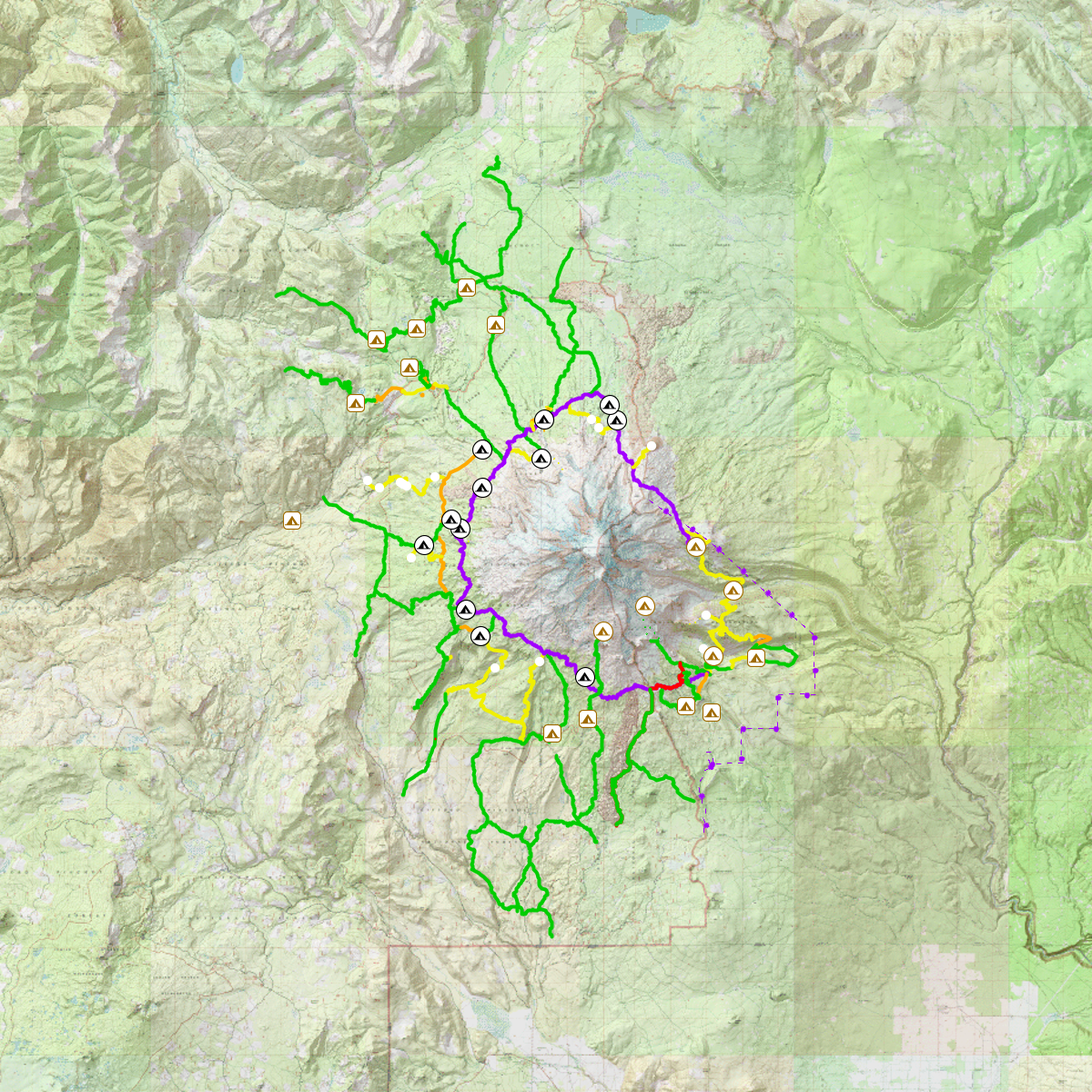 Mt Adams 2020 Proposed New Trails - CalTopo