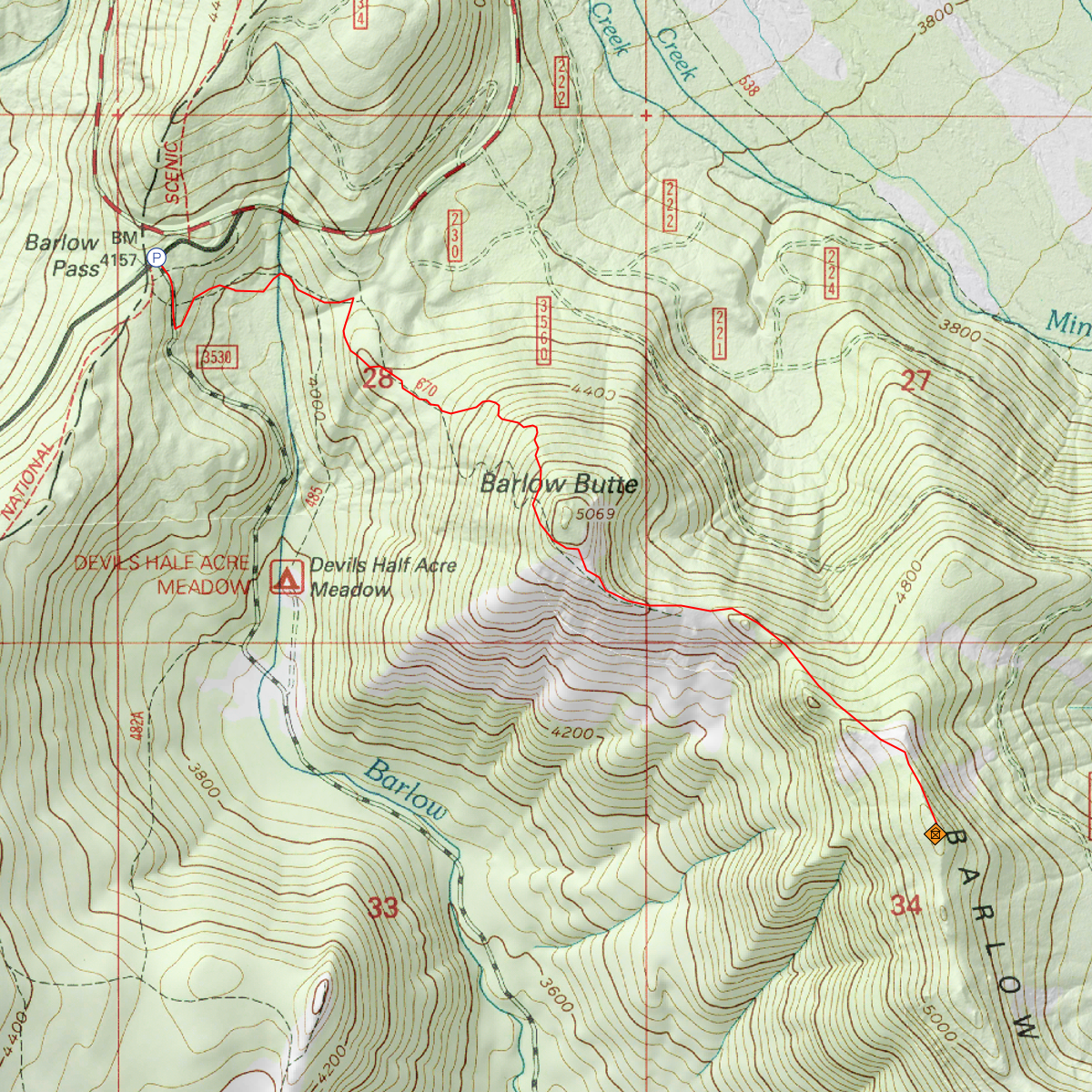 Barlow Ridge SOTA - CalTopo