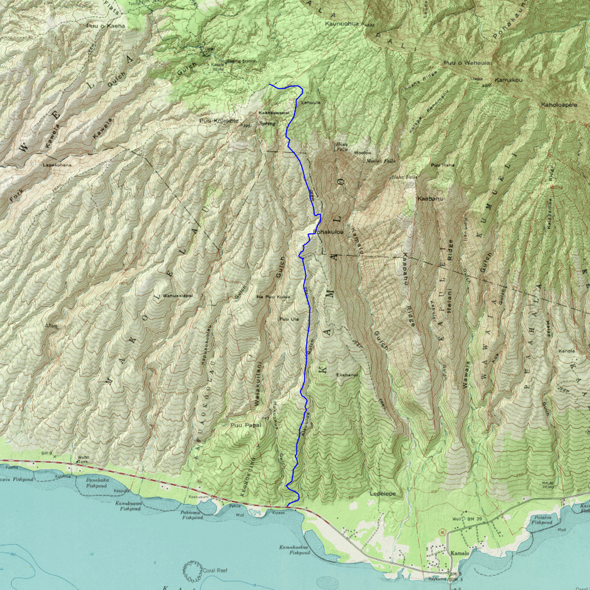 Aikoolua Trail - CalTopo