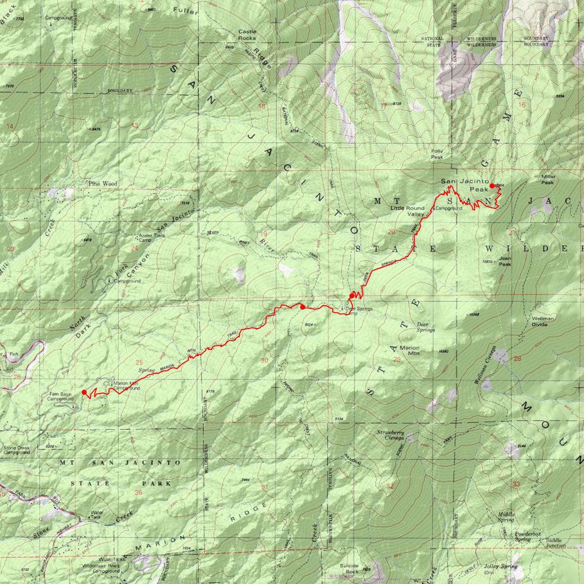 Mount San Jacinto - CalTopo