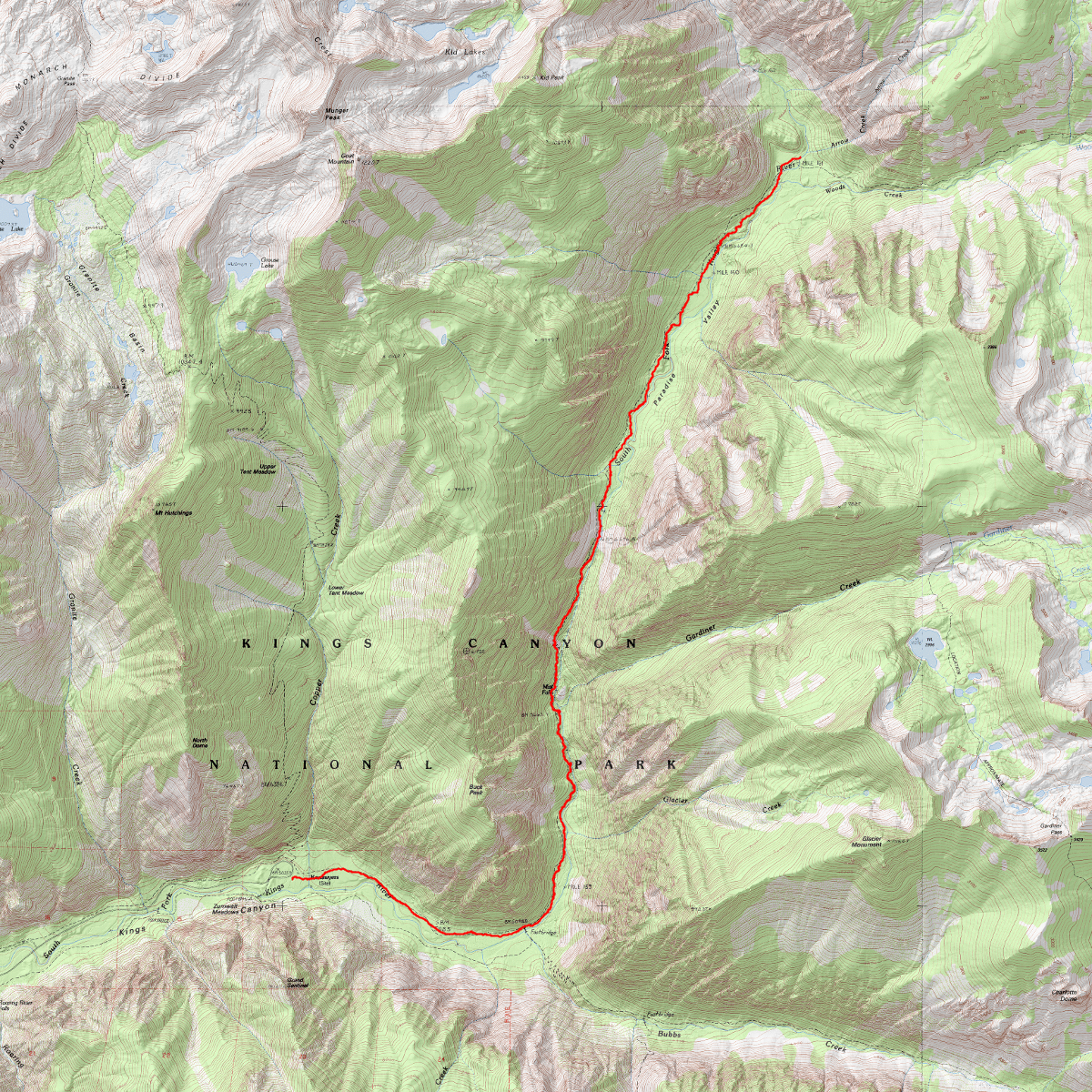 Trip Report - 2021.06.24 Rae Lakes Loop Day 5 - CalTopo