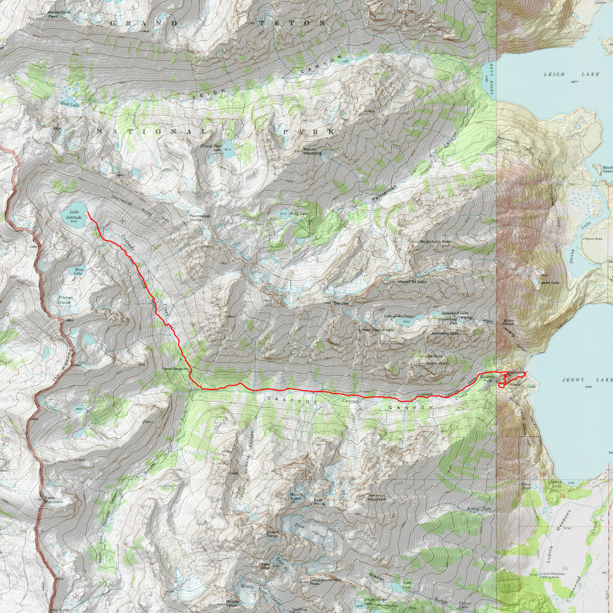 Cascade Canyon - CalTopo