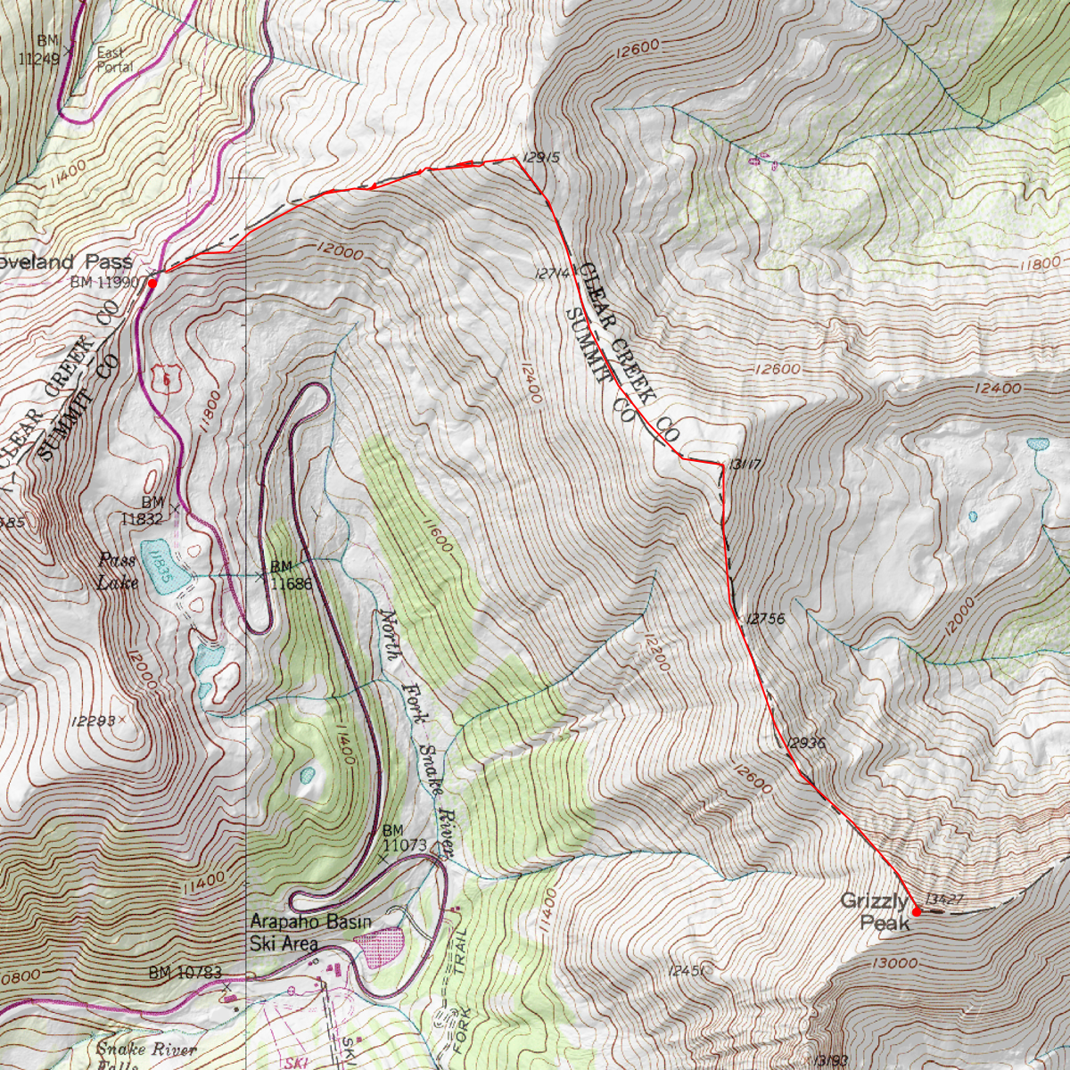 Grizzly Peak - CalTopo