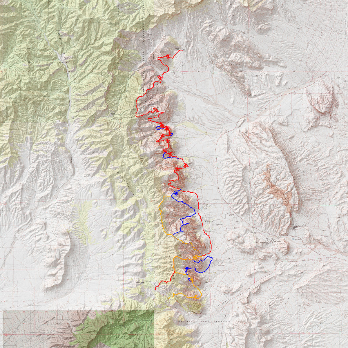 red rocks traverse - CalTopo