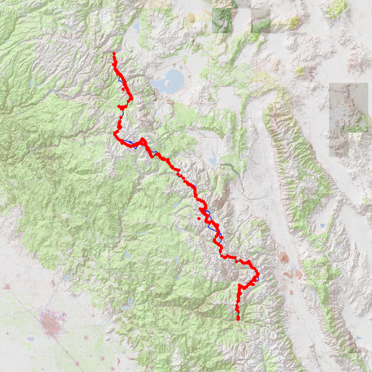 Sierra High Route Map Sierra High Route - Caltopo