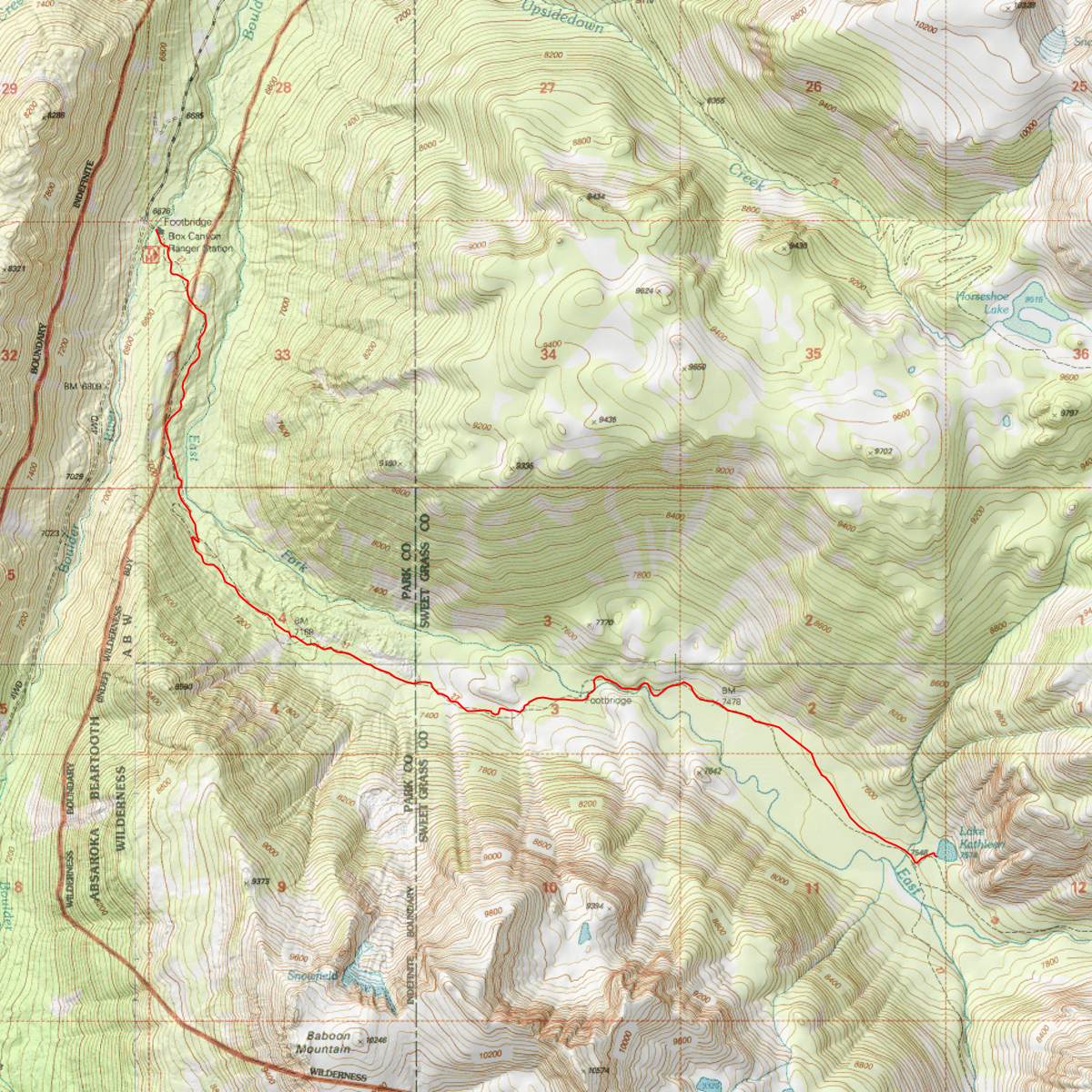 Absaroka Boulder - CalTopo