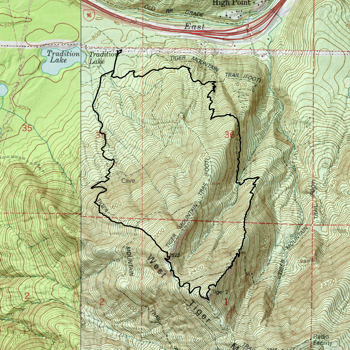 Tiger loop 5.69 mi/+2336 - CalTopo
