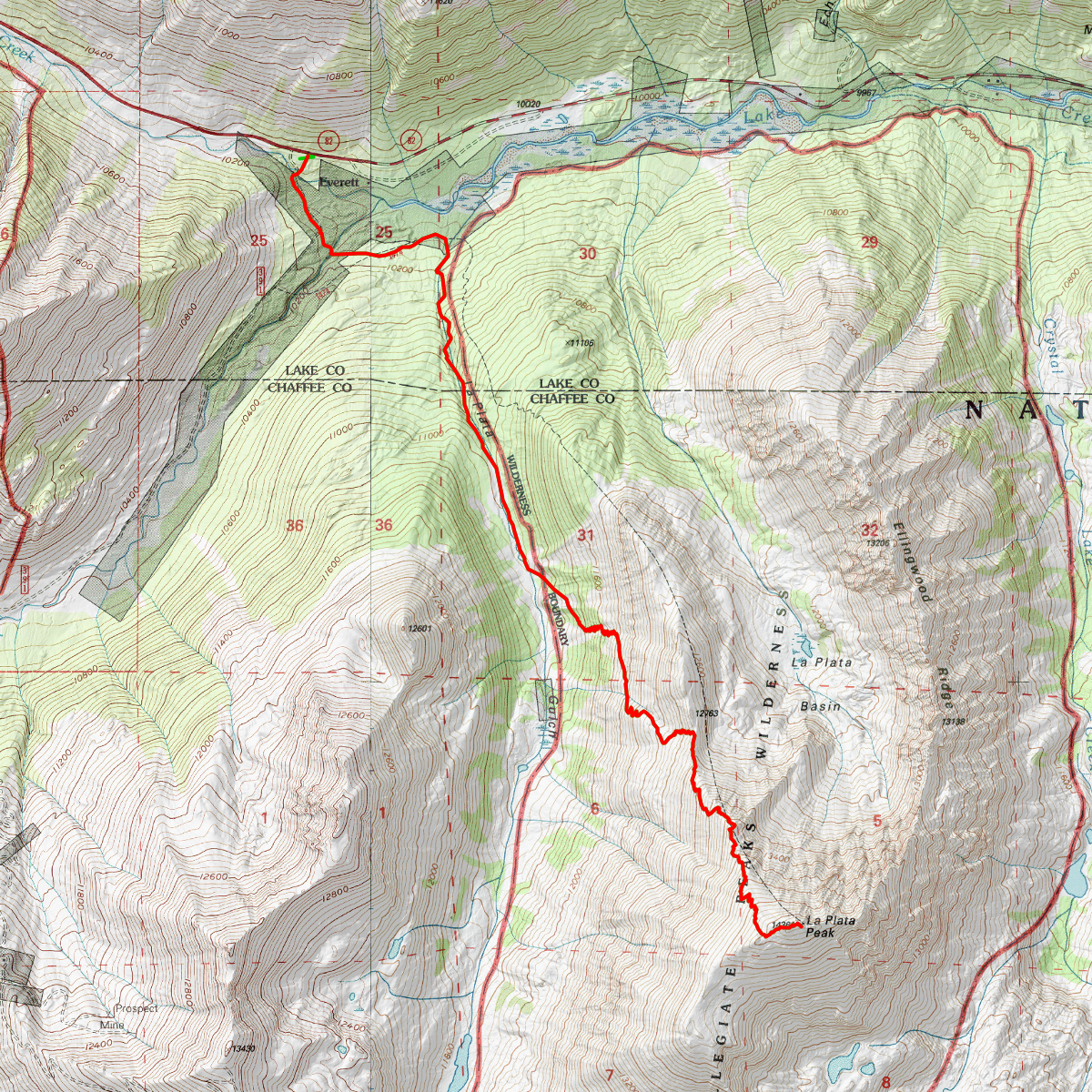 La Plata Peak - CalTopo