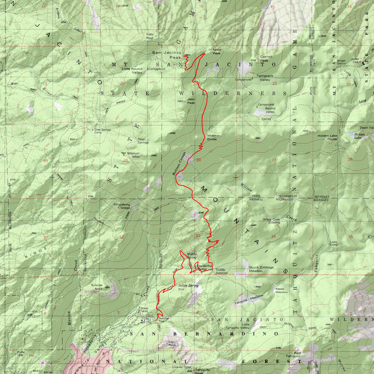 San Jacinto Peak - CalTopo