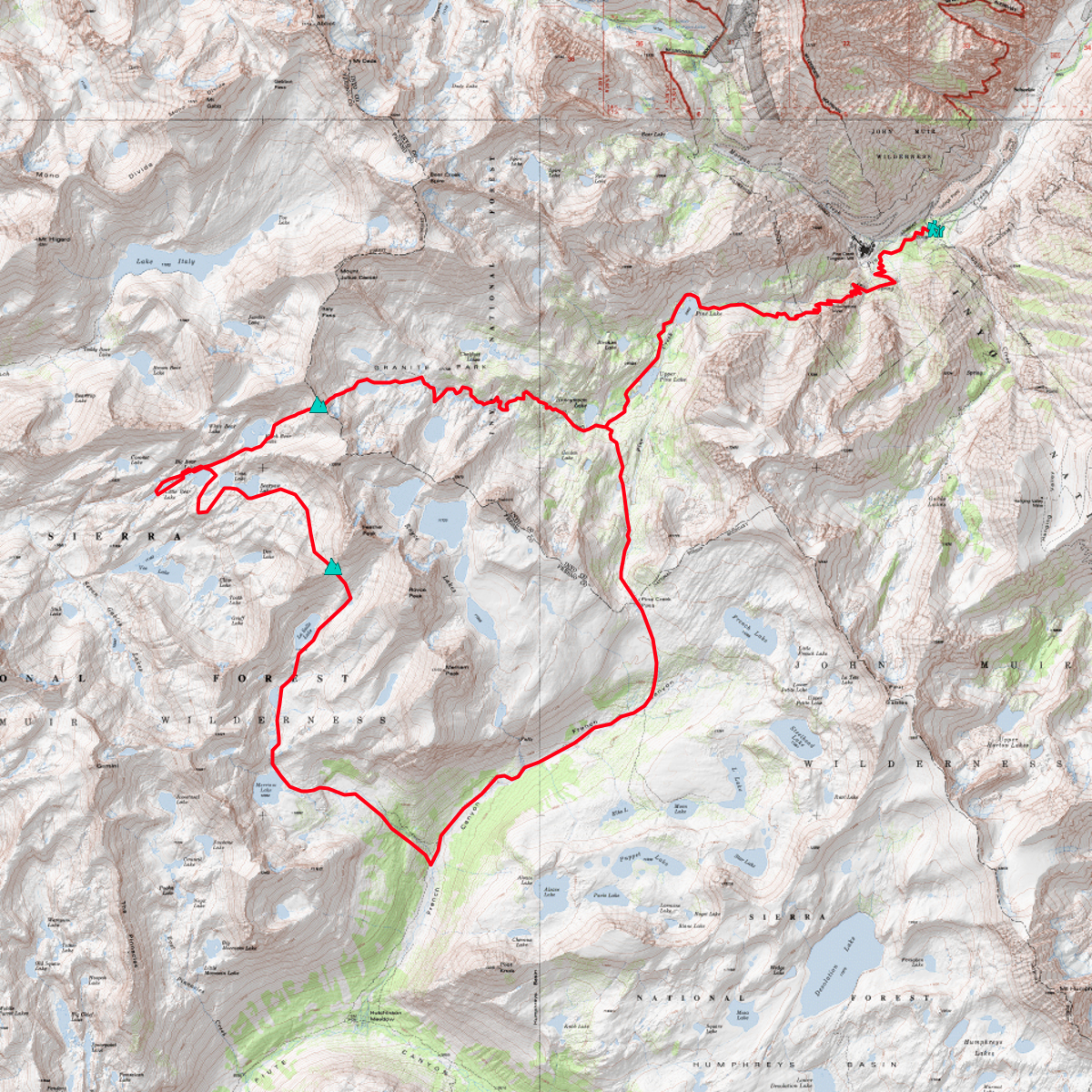 Bear Basin+ loop planning - CalTopo