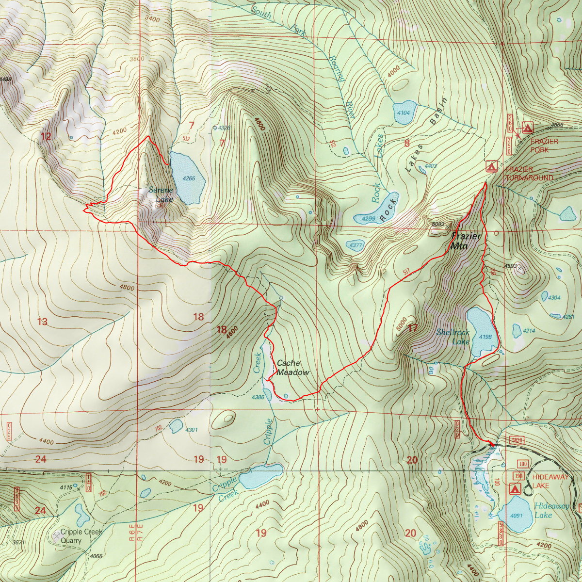 Serene Lake Outbound - CalTopo