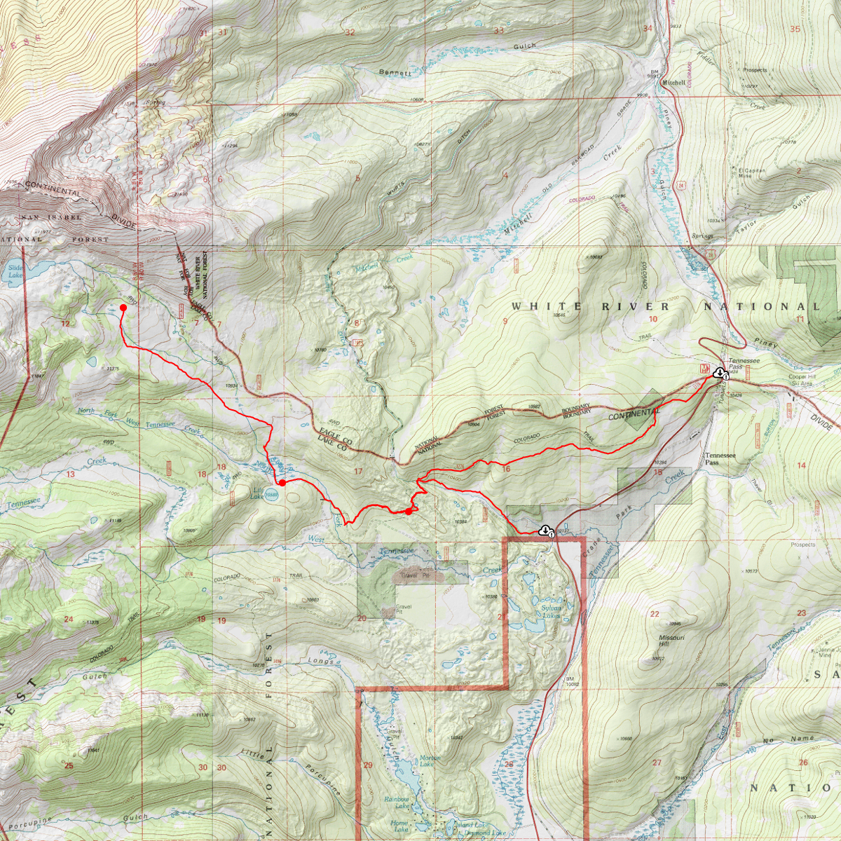 10th Mountain Hut Winter Routes - CalTopo