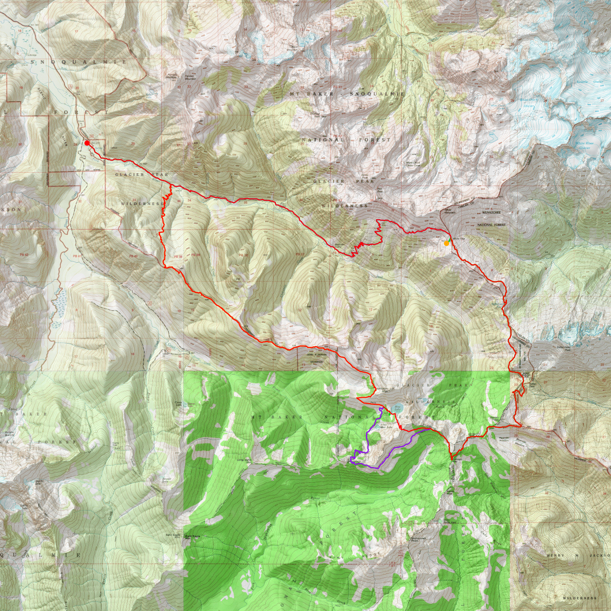 White Pass / Pilot Ridge Loop - CalTopo
