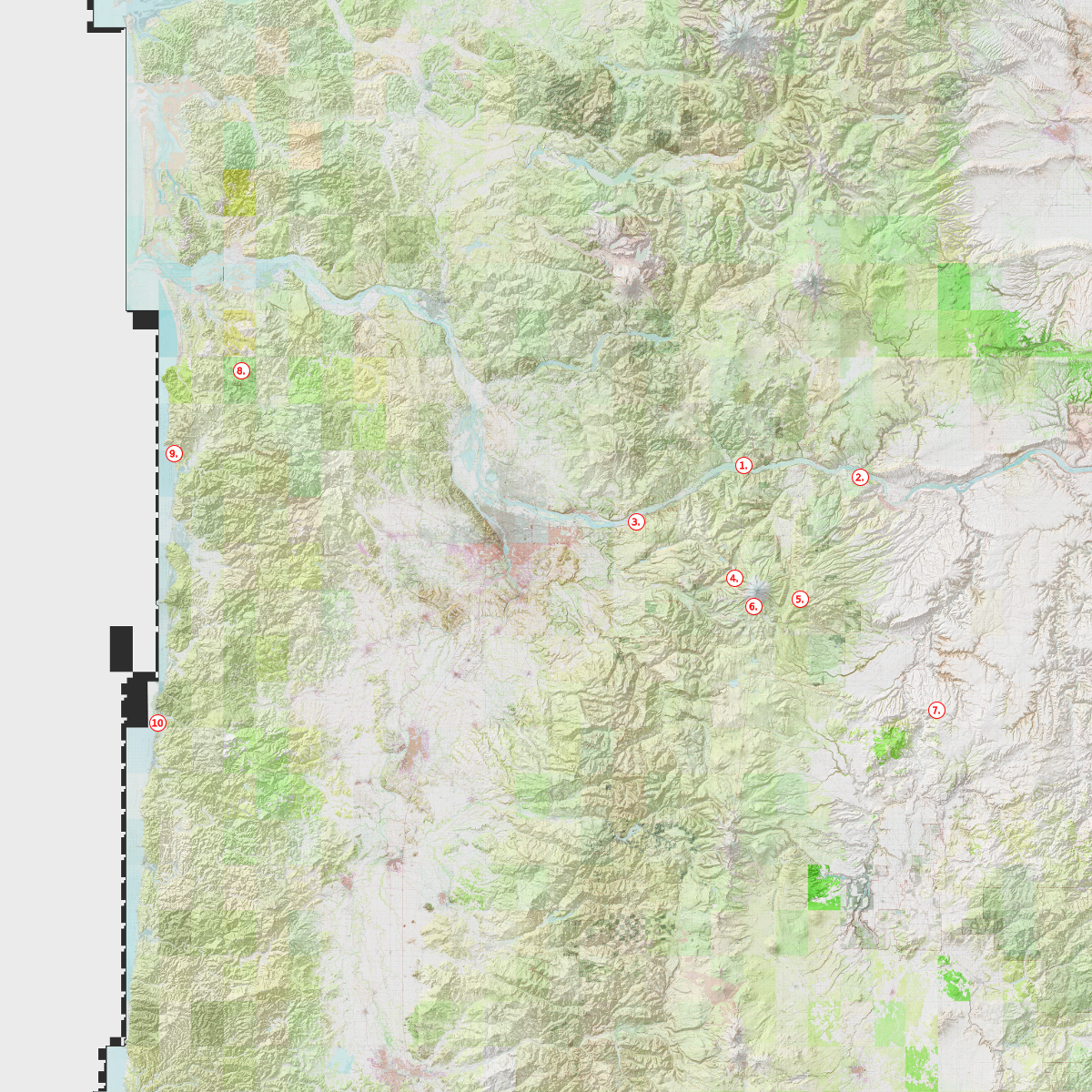 Northern Oregon Hikes CalTopo